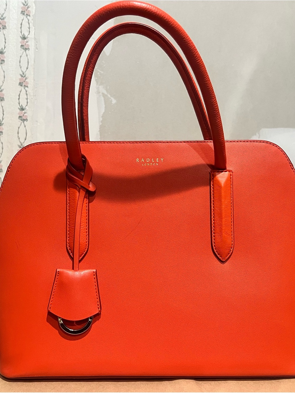 RADLEY LONDON Red Structured Leather Satchel